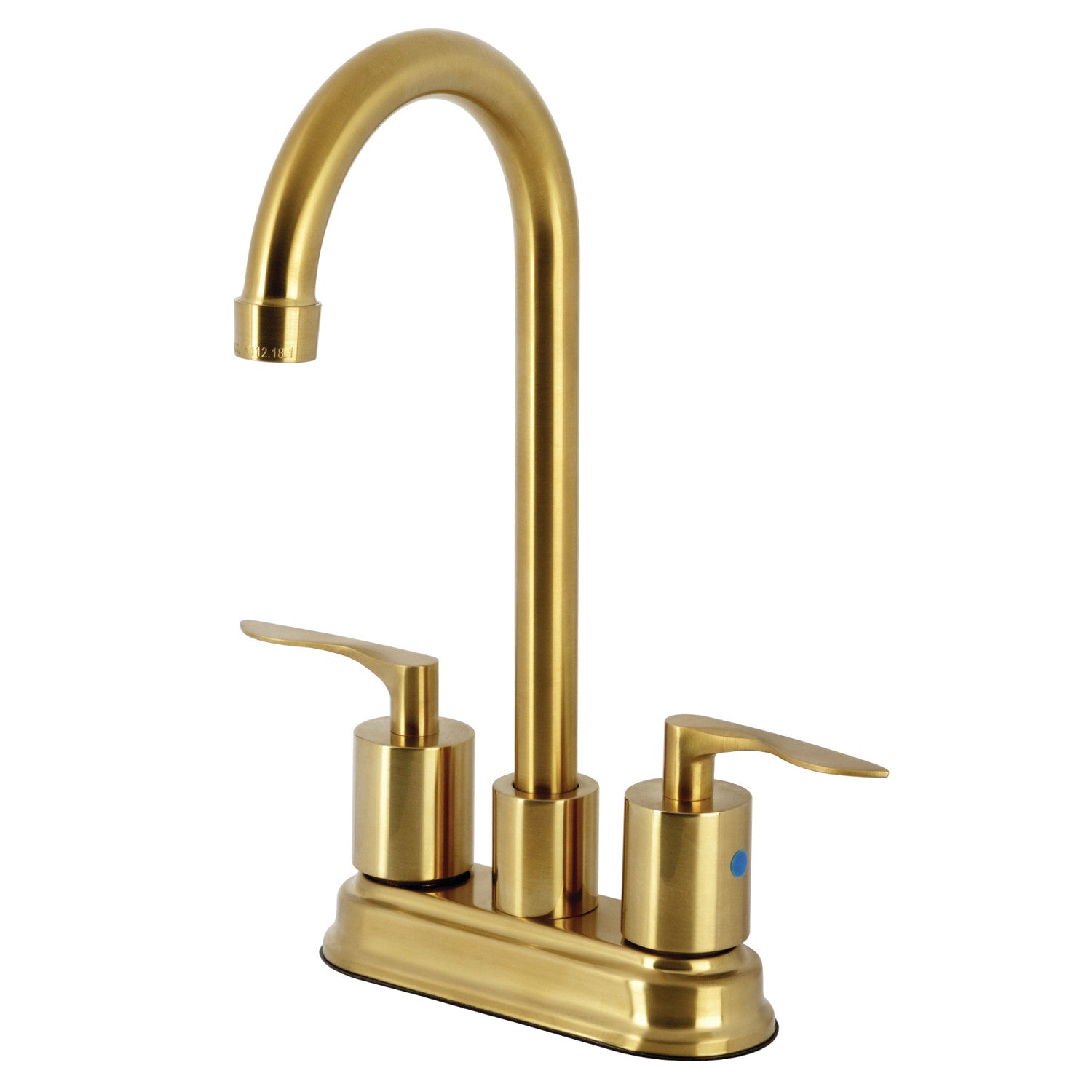 Kingston Tulare KB8497SVL - Serena Two-Handle 2-Hole Deck Mount Bar Faucet, Brushed Brass — image 1
